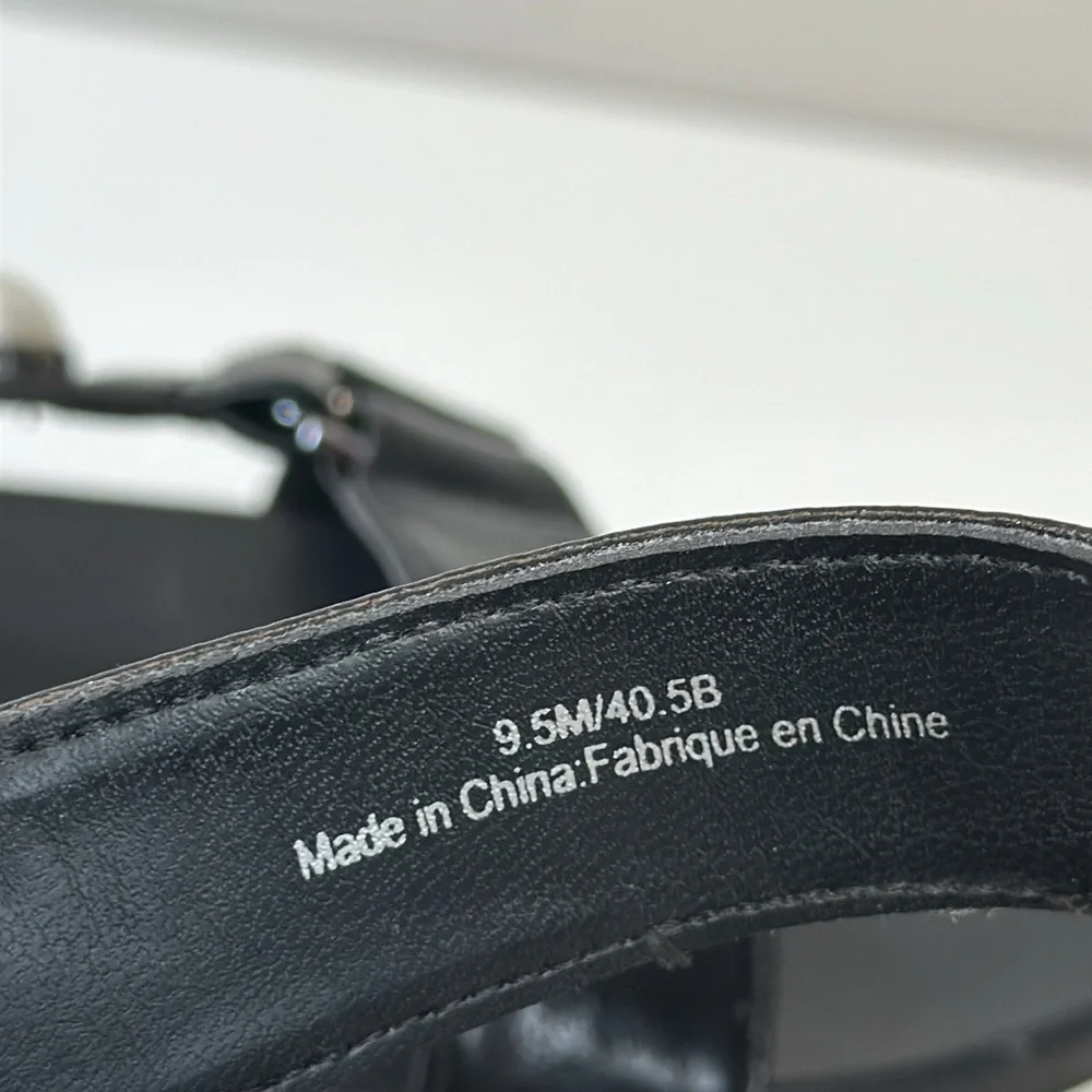 Karl‎ Lagerfeld Paris Patzi Embellished Leather Espadrille Sandals Size 9.5